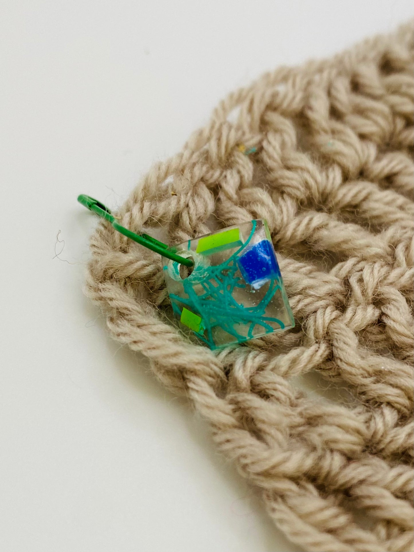 Beach clean stitch markers, knitting markers, crochet markers x 4