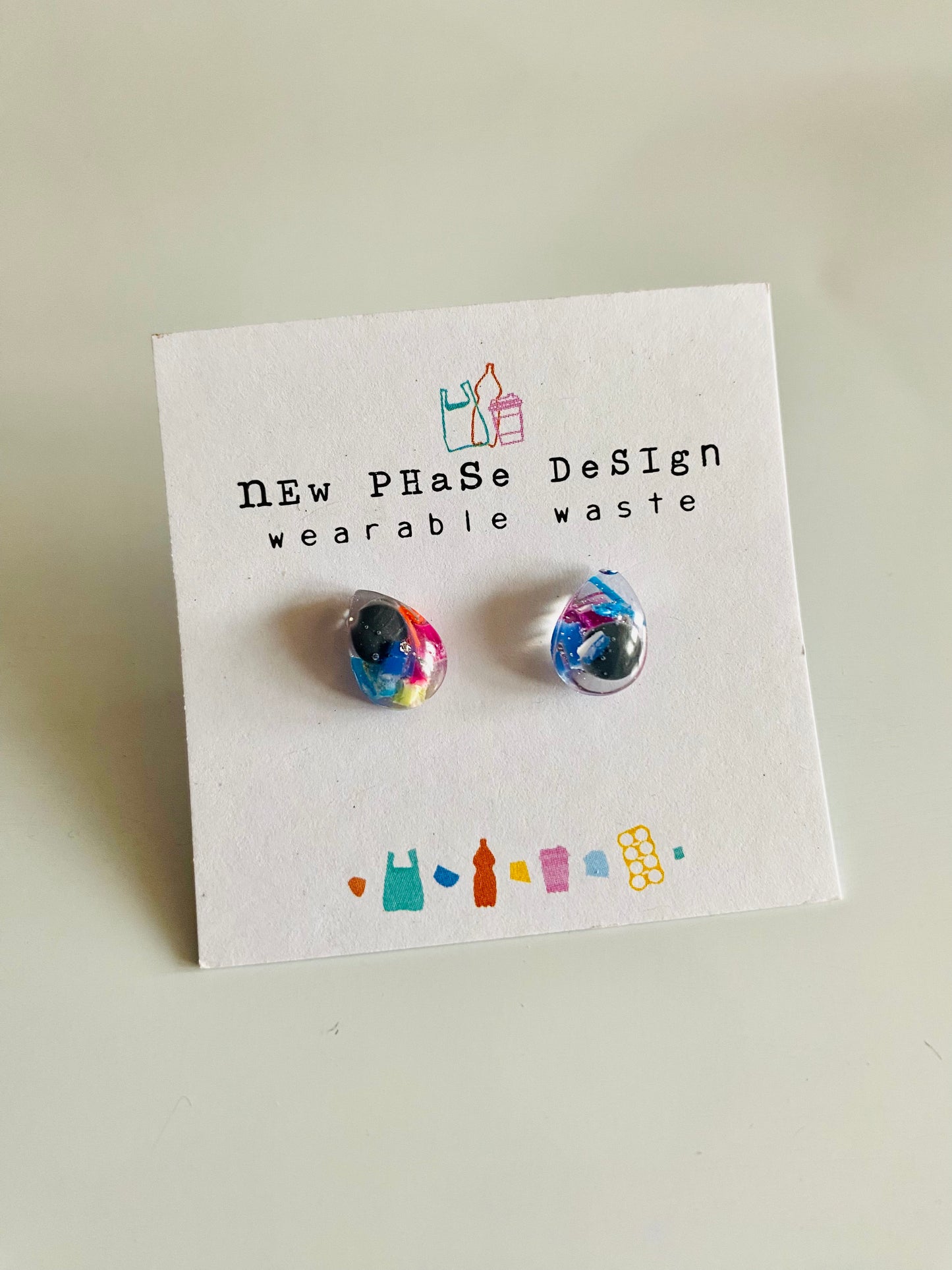 Beach clean studs - tear drop