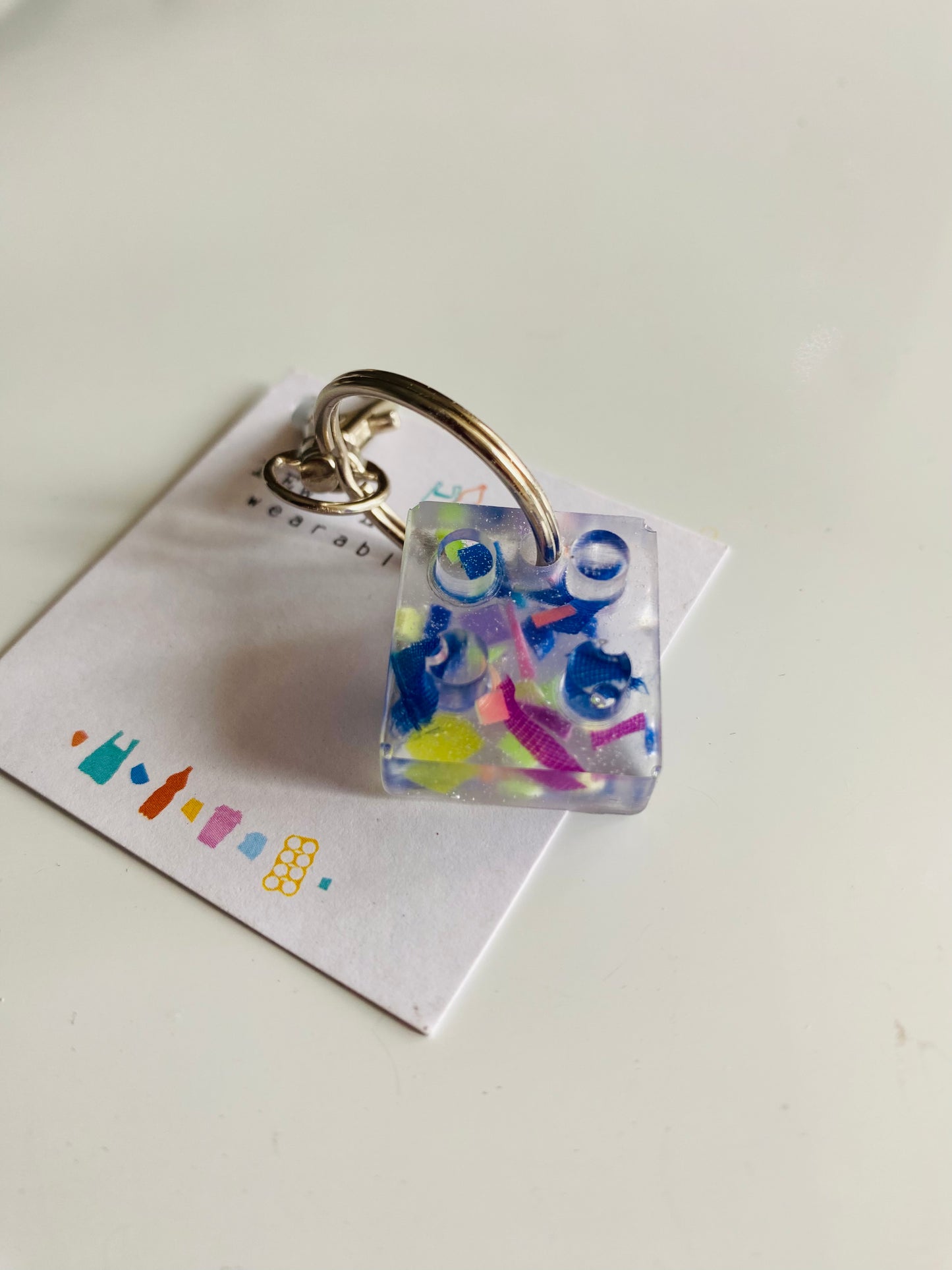 Beach clean - building block key ring