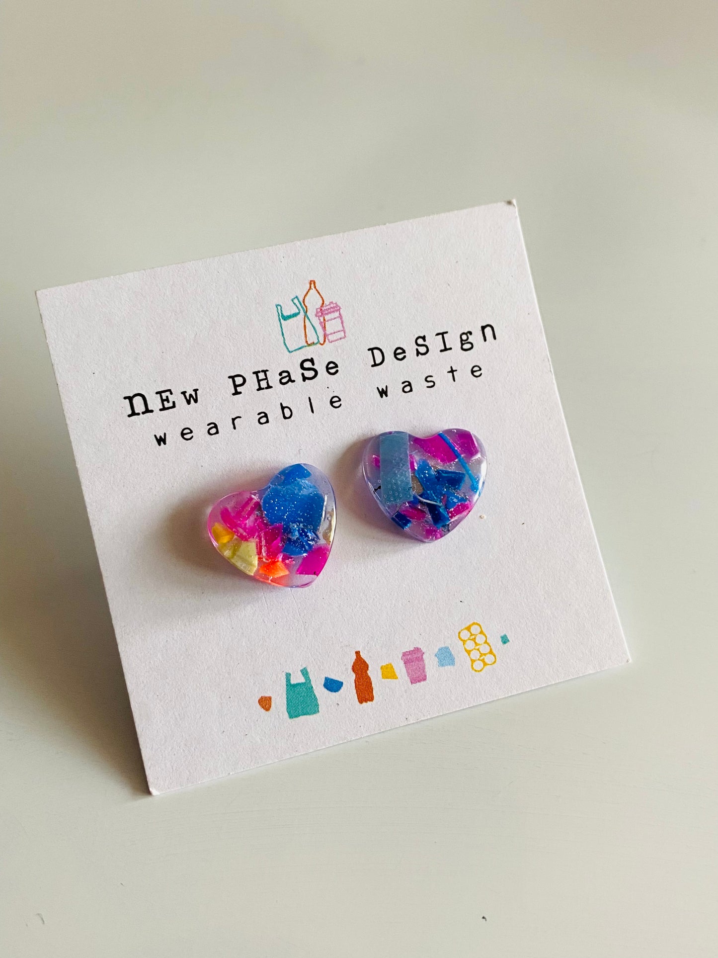 Beach clean - heart studs