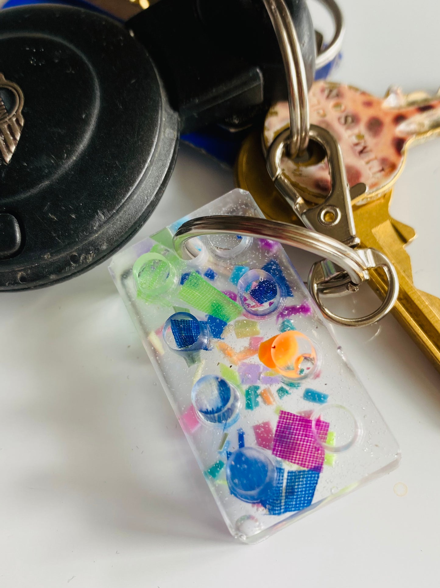 Beach clean - building block key ring