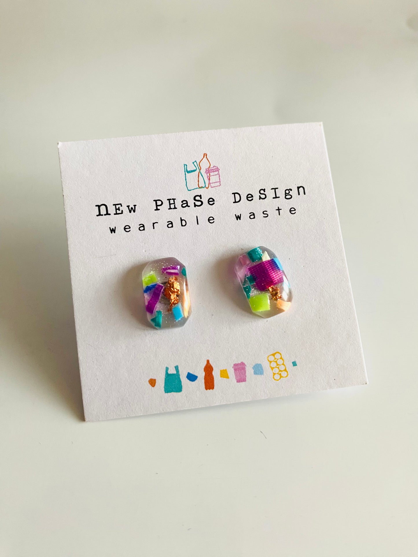 Beach clean studs - hexagon